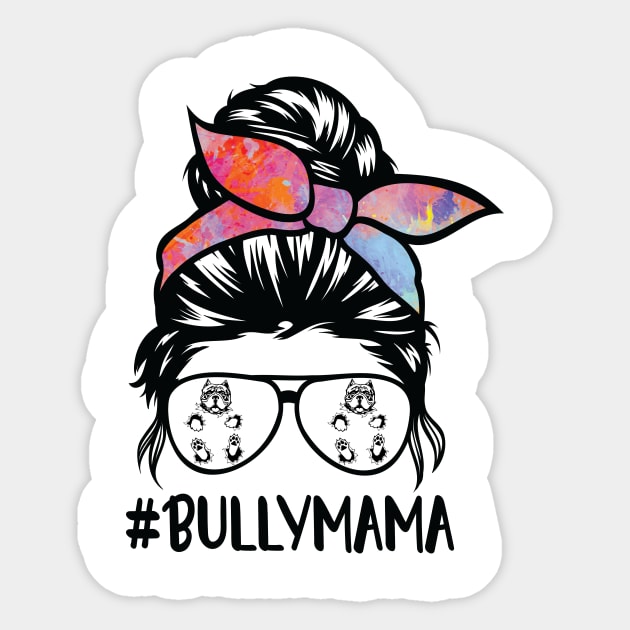 American bully mom messy bun Sticker by spantshirt